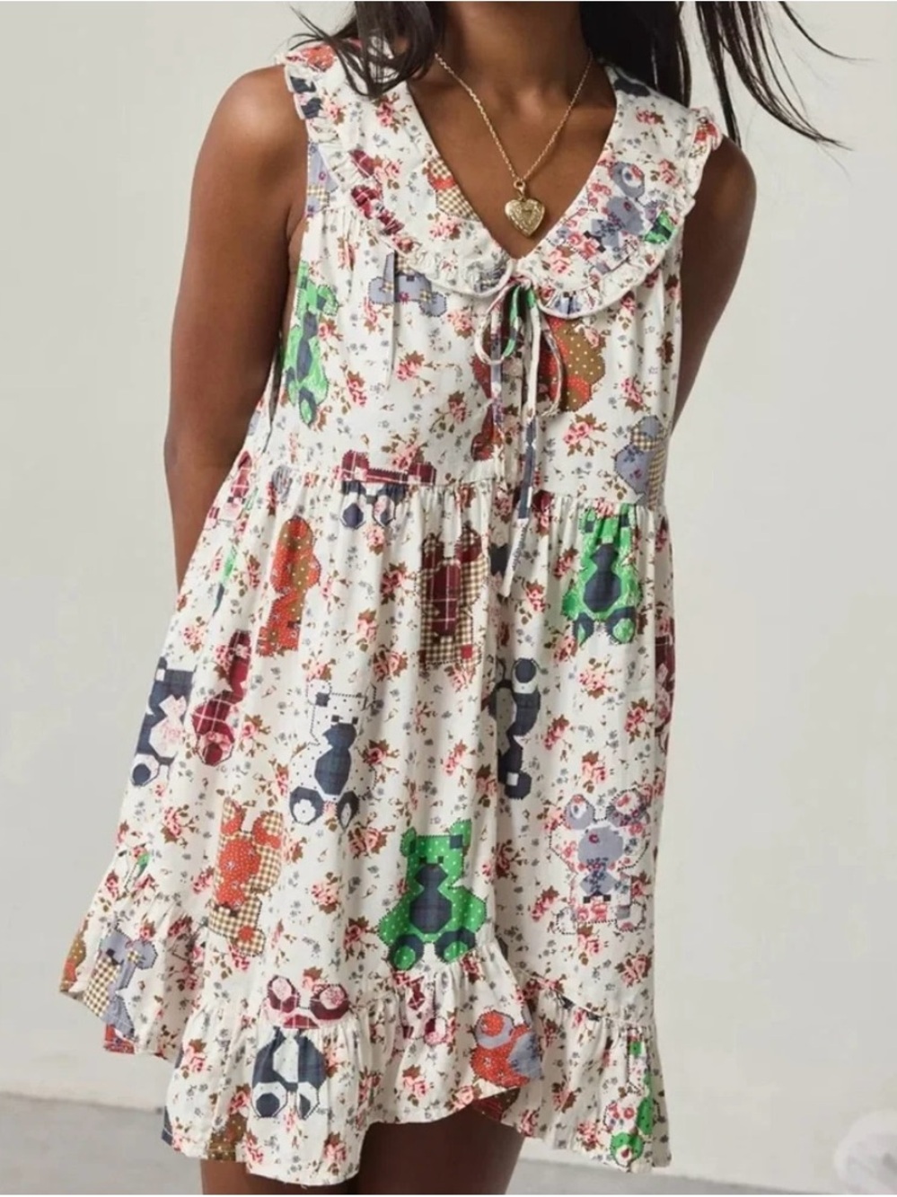 Urban Outfitters Out From Under Lottie Teddy Bear Baby Doll Night Pajama Dress